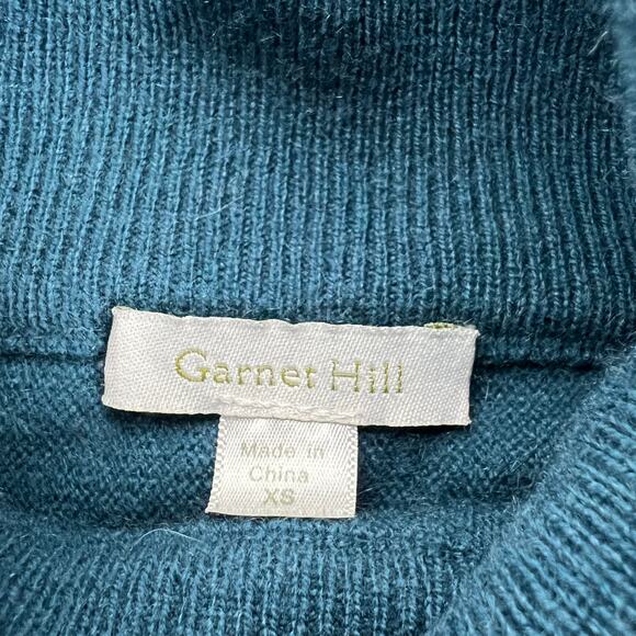 Garnet Hill Cashmere Teal Turtleneck Tunic Sweater Size XS - Picture 8 of 10